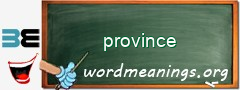 WordMeaning blackboard for province